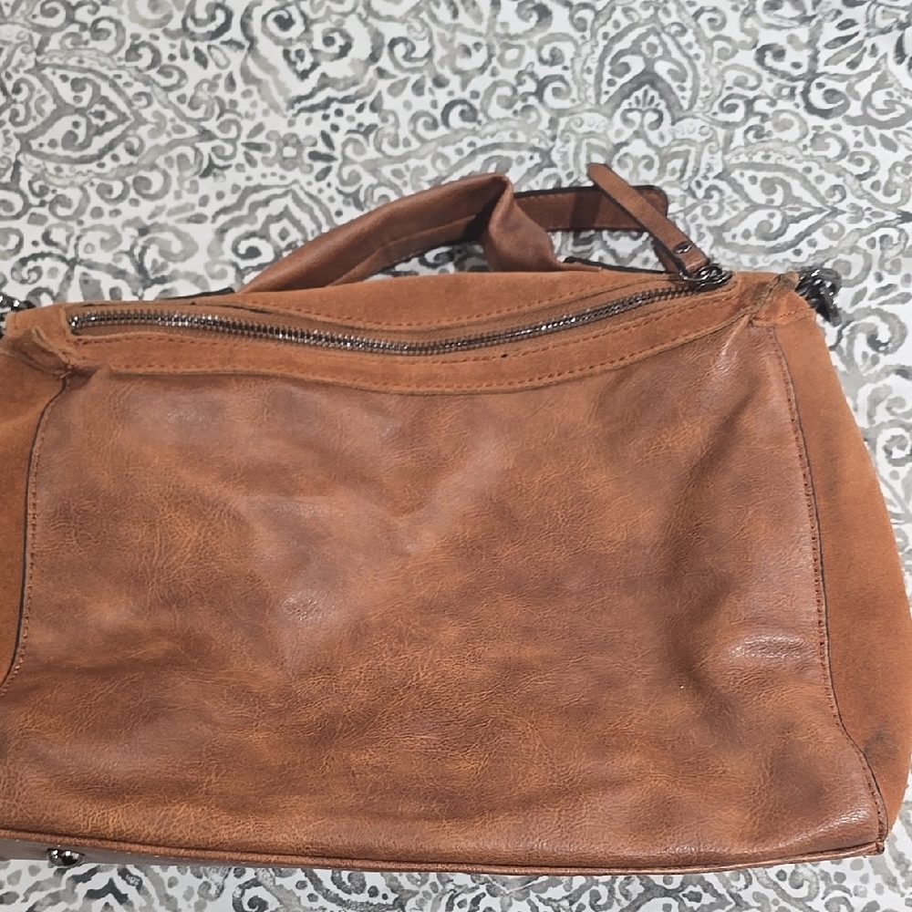 Moda Luxe Brown Suede Women's Bag Can Be Crossbody Or Handbag - Picture 4 of 12